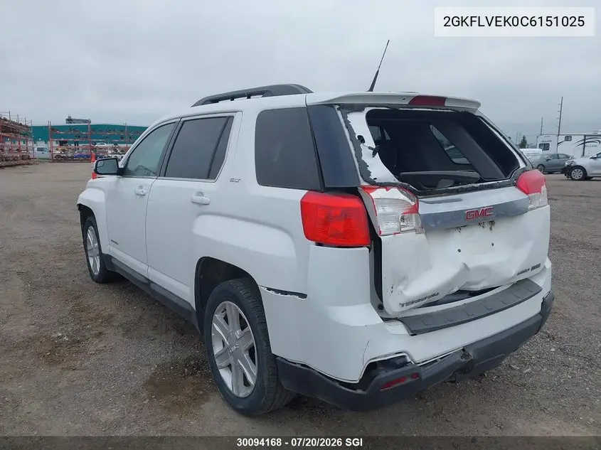 2012 GMC Terrain Slt VIN: 2GKFLVEK0C6151025 Lot: 30094168