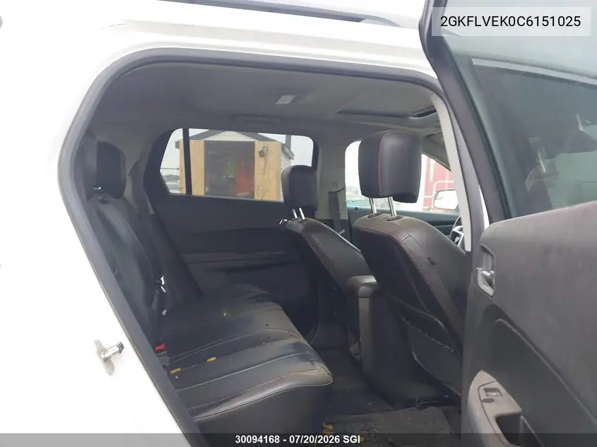 2012 GMC Terrain Slt VIN: 2GKFLVEK0C6151025 Lot: 30094168