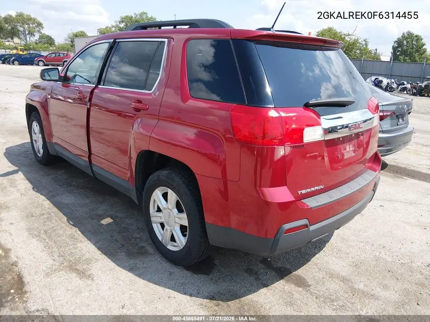 2015 GMC Terrain Sle-2 VIN: 2GKALREK0F6314455 Lot: 45665491
