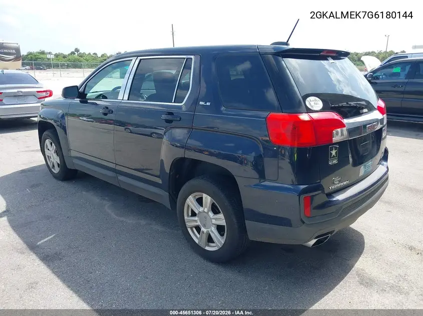 2016 GMC Terrain Sle-1 VIN: 2GKALMEK7G6180144 Lot: 45651306