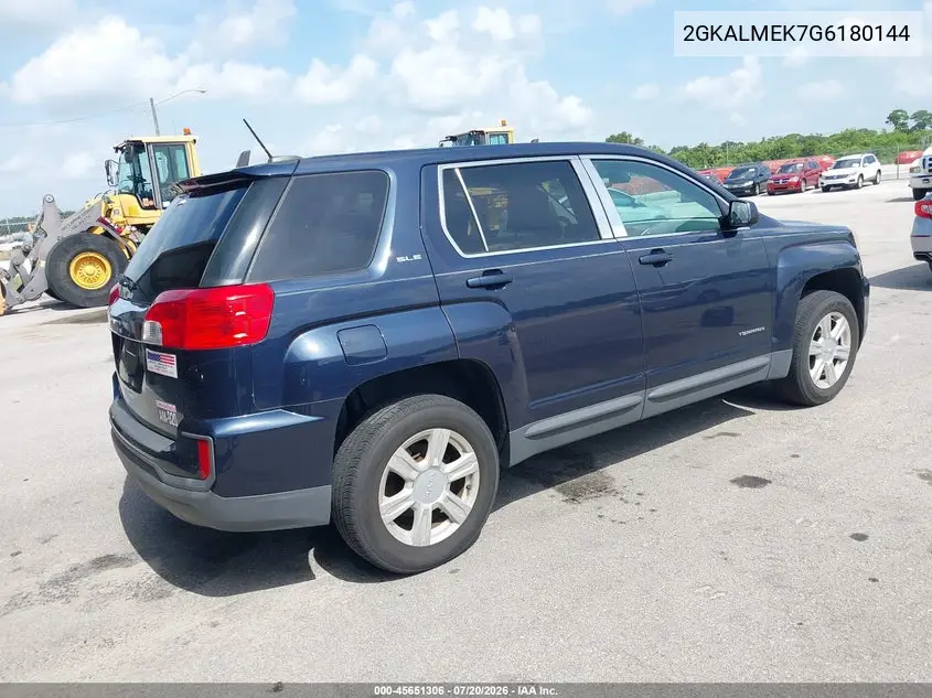 2016 GMC Terrain Sle-1 VIN: 2GKALMEK7G6180144 Lot: 45651306