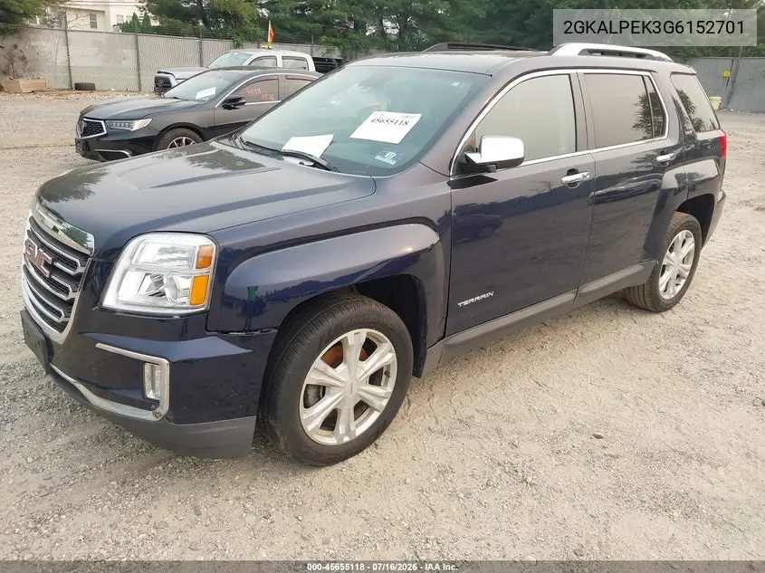 2016 GMC Terrain Slt VIN: 2GKALPEK3G6152701 Lot: 45655118