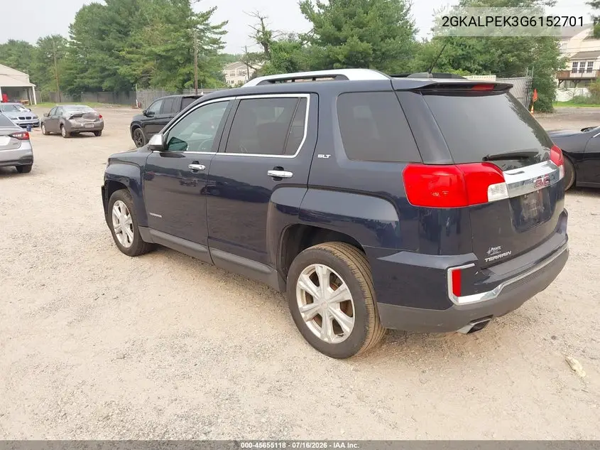 2016 GMC Terrain Slt VIN: 2GKALPEK3G6152701 Lot: 45655118
