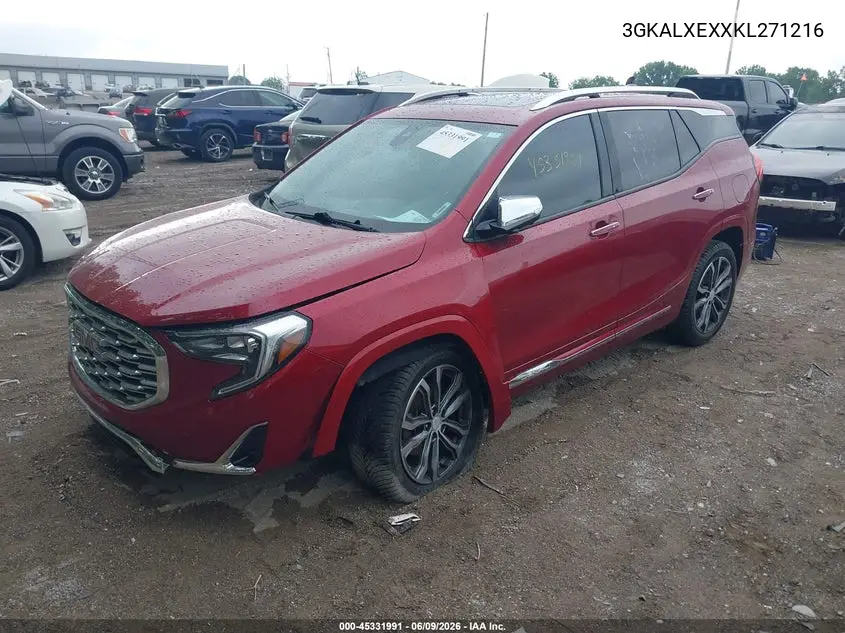 2019 GMC Terrain Denali VIN: 3GKALXEXXKL271216 Lot: 45331991