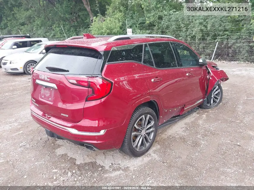 2019 GMC Terrain Denali VIN: 3GKALXEXXKL271216 Lot: 45331991