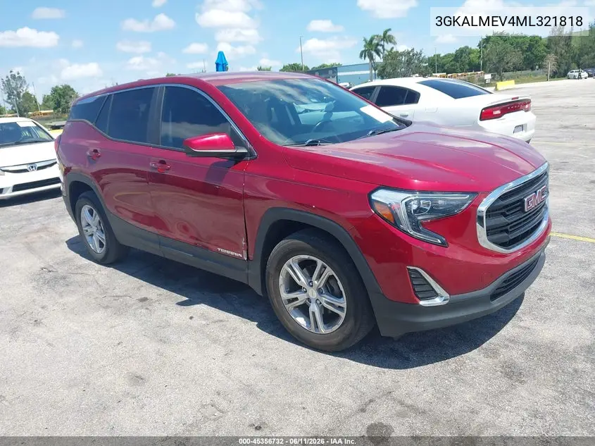 2021 GMC Terrain Fwd Sle VIN: 3GKALMEV4ML321818 Lot: 45356732