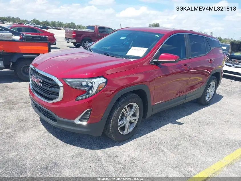 2021 GMC Terrain Fwd Sle VIN: 3GKALMEV4ML321818 Lot: 45356732