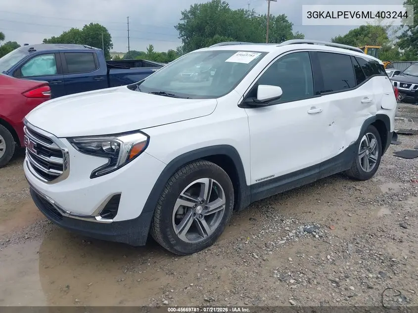 2021 GMC Terrain Fwd Slt VIN: 3GKALPEV6ML403244 Lot: 45669781