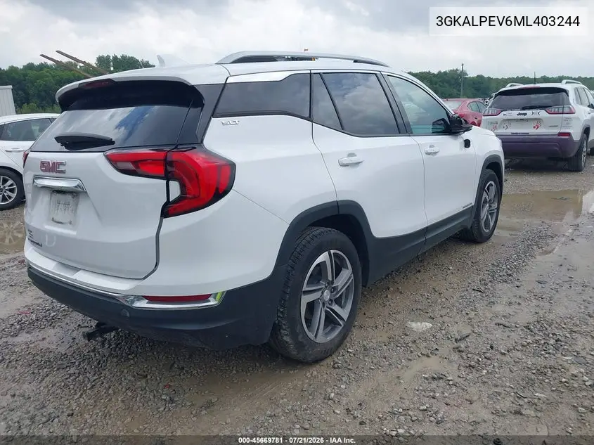 2021 GMC Terrain Fwd Slt VIN: 3GKALPEV6ML403244 Lot: 45669781