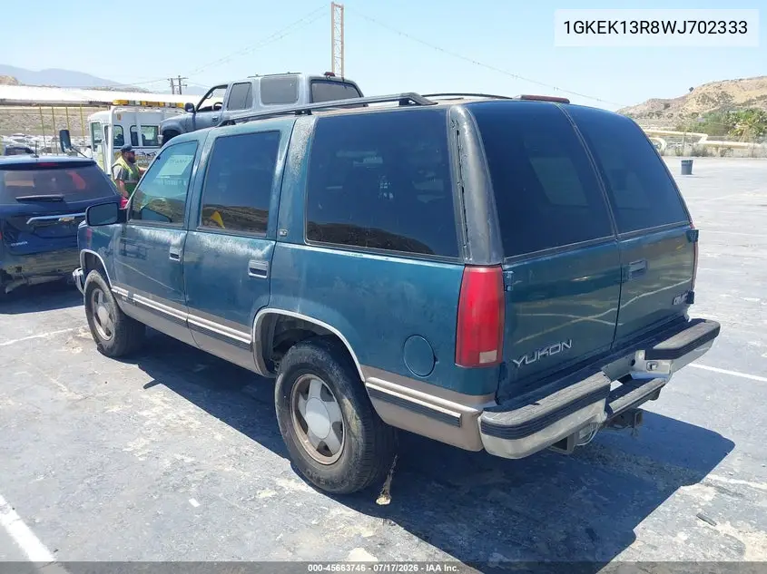 1998 GMC Yukon Slt VIN: 1GKEK13R8WJ702333 Lot: 45663746