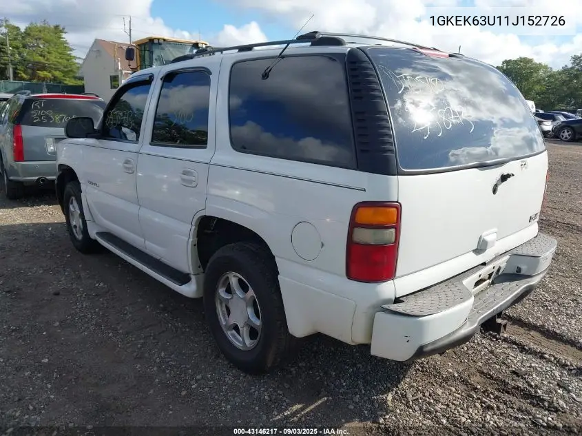 1GKEK63U11J152726 2001 GMC Yukon Denali