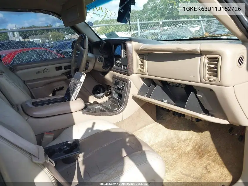 1GKEK63U11J152726 2001 GMC Yukon Denali