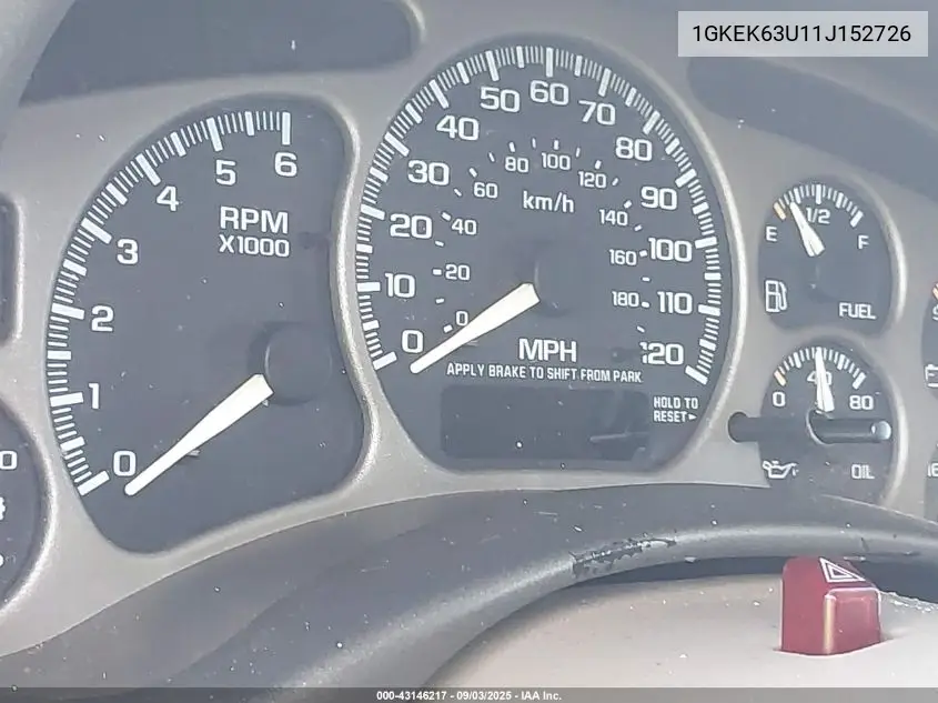 1GKEK63U11J152726 2001 GMC Yukon Denali