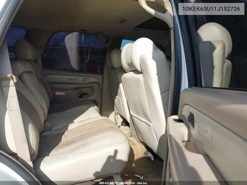 1GKEK63U11J152726 2001 GMC Yukon Denali