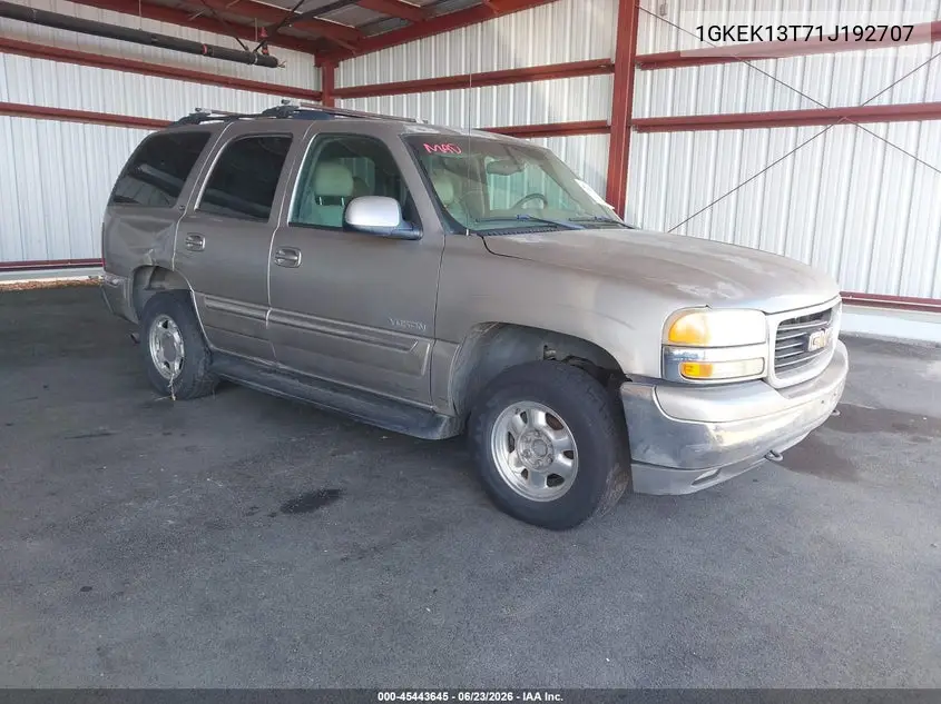 2001 GMC Yukon Slt VIN: 1GKEK13T71J192707 Lot: 45443645