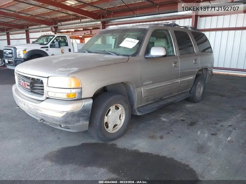 2001 GMC Yukon Slt VIN: 1GKEK13T71J192707 Lot: 45443645