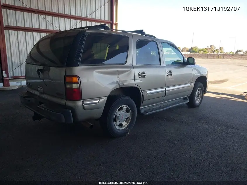 2001 GMC Yukon Slt VIN: 1GKEK13T71J192707 Lot: 45443645