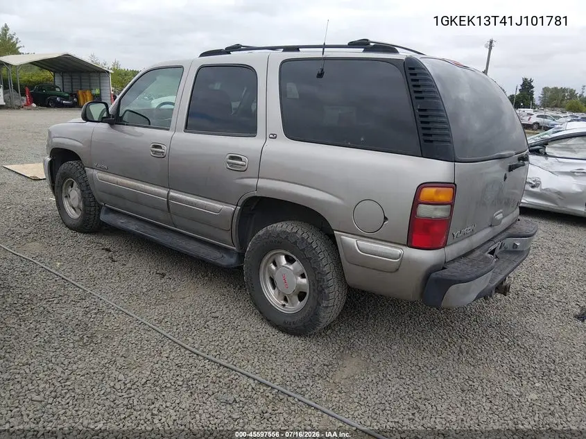 2001 GMC Yukon Slt VIN: 1GKEK13T41J101781 Lot: 45597556