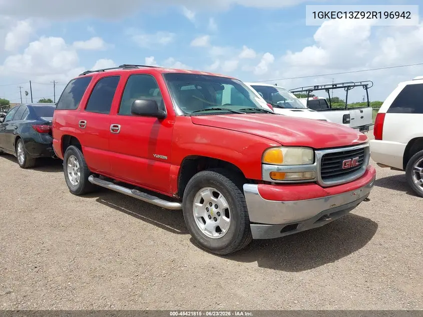 2002 GMC Yukon Slt VIN: 1GKEC13Z92R196942 Lot: 45421815