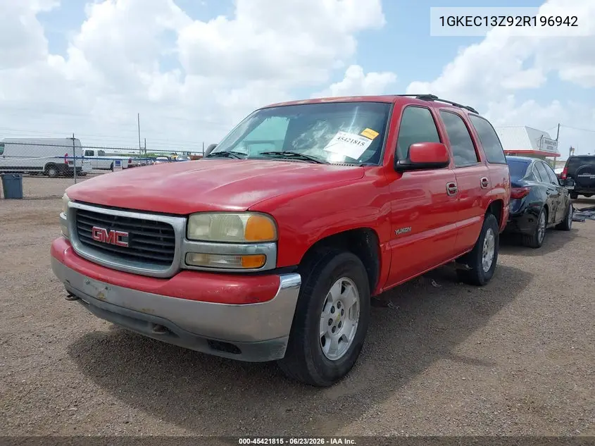 2002 GMC Yukon Slt VIN: 1GKEC13Z92R196942 Lot: 45421815