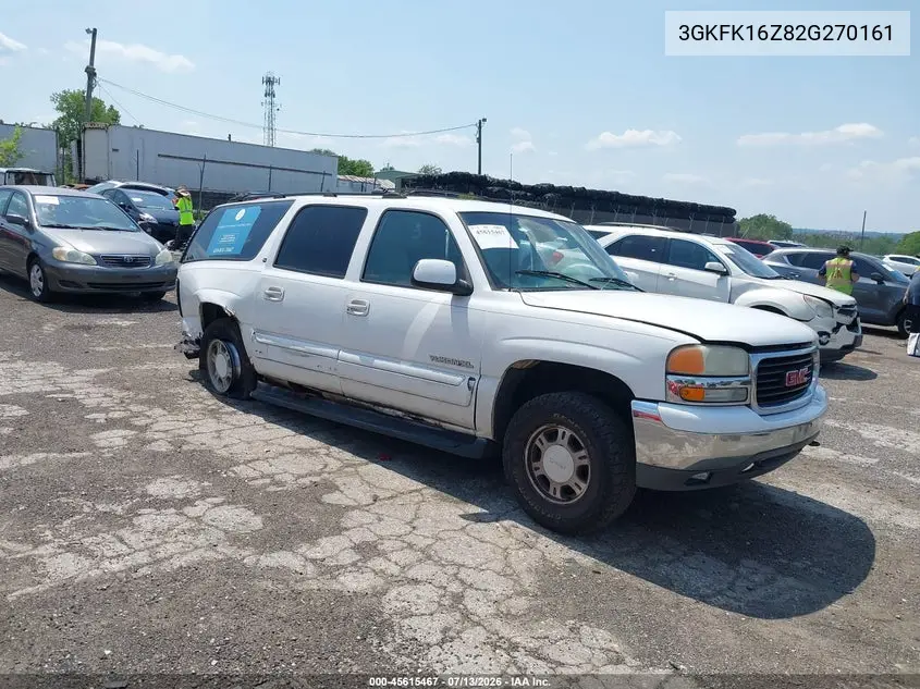 2002 GMC Yukon Xl 1500 Slt VIN: 3GKFK16Z82G270161 Lot: 45615467