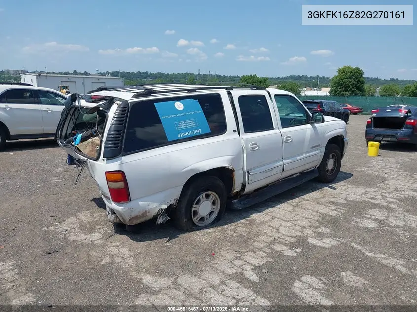 2002 GMC Yukon Xl 1500 Slt VIN: 3GKFK16Z82G270161 Lot: 45615467