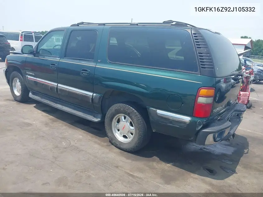 2002 GMC Yukon Xl 1500 Slt VIN: 1GKFK16Z92J105332 Lot: 45640506