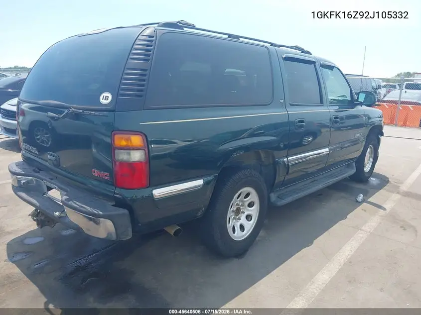 2002 GMC Yukon Xl 1500 Slt VIN: 1GKFK16Z92J105332 Lot: 45640506