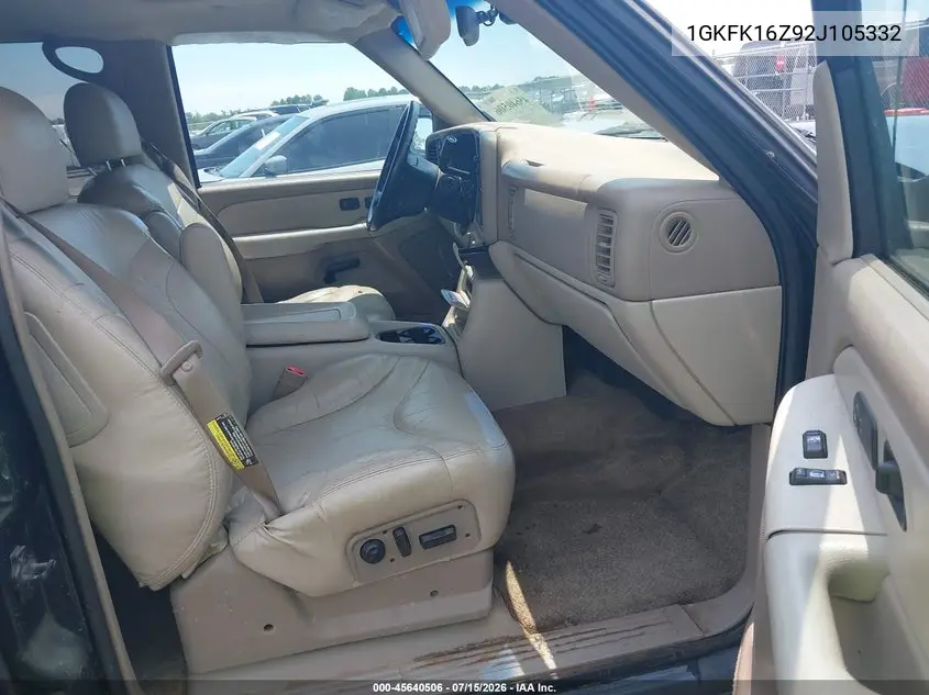 2002 GMC Yukon Xl 1500 Slt VIN: 1GKFK16Z92J105332 Lot: 45640506