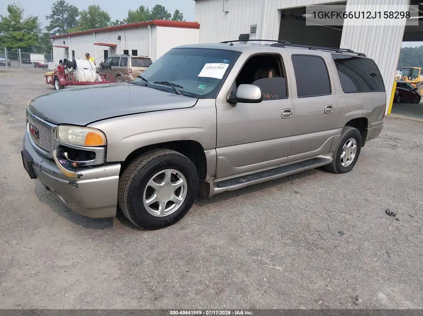 2002 GMC Yukon Xl 1500 Denali VIN: 1GKFK66U12J158298 Lot: 45641989