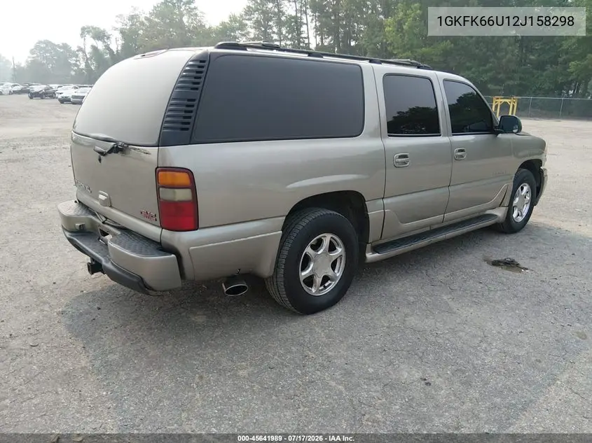 2002 GMC Yukon Xl 1500 Denali VIN: 1GKFK66U12J158298 Lot: 45641989