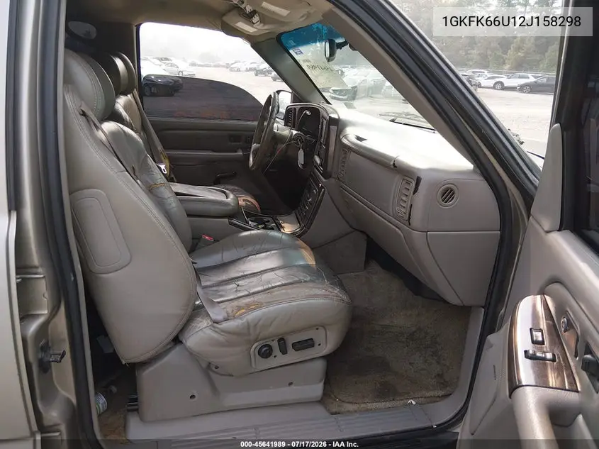 2002 GMC Yukon Xl 1500 Denali VIN: 1GKFK66U12J158298 Lot: 45641989