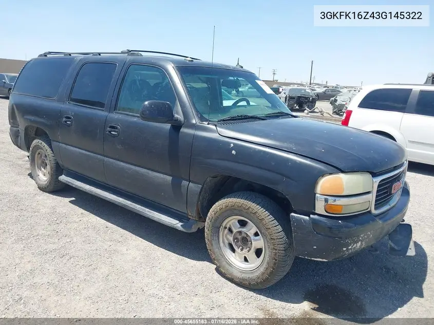 2003 GMC Yukon Xl 1500 Slt VIN: 3GKFK16Z43G145322 Lot: 45655163