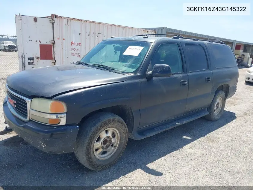 2003 GMC Yukon Xl 1500 Slt VIN: 3GKFK16Z43G145322 Lot: 45655163