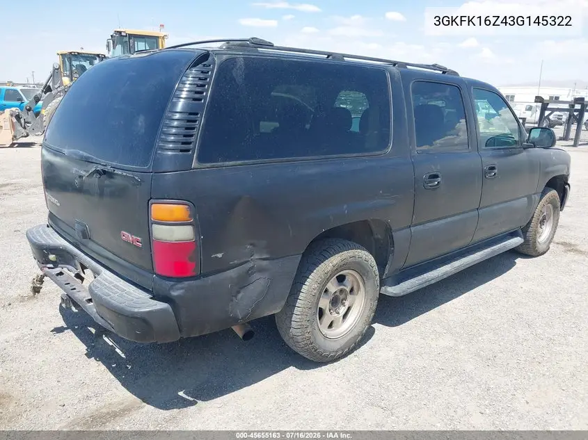 2003 GMC Yukon Xl 1500 Slt VIN: 3GKFK16Z43G145322 Lot: 45655163
