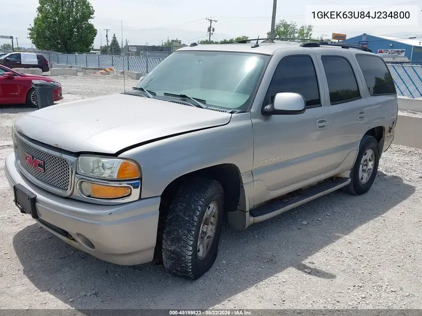 2004 GMC Yukon Denali VIN: 1GKEK63U84J234800 Lot: 45199823