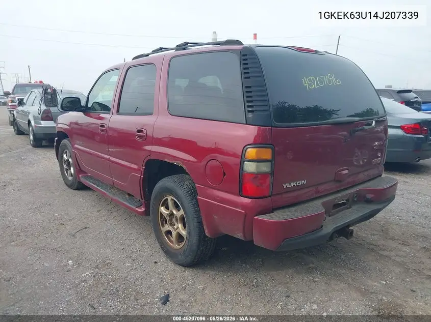 2004 GMC Yukon Denali VIN: 1GKEK63U14J207339 Lot: 45207096