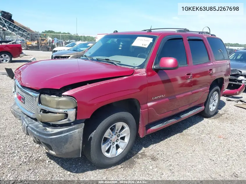 2005 GMC Yukon Denali VIN: 1GKEK63U85J267698 Lot: 45442600