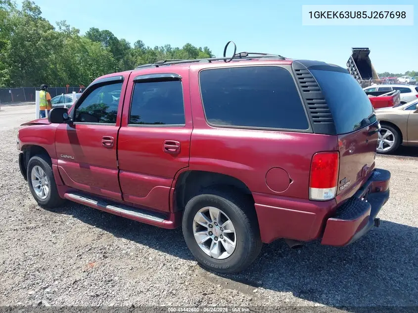 2005 GMC Yukon Denali VIN: 1GKEK63U85J267698 Lot: 45442600