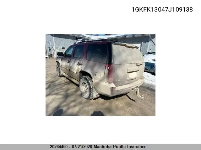 2007 GMC Yukon VIN: 1GKFK13047J109138 Lot: 20264450