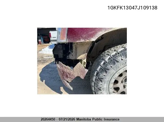 2007 GMC Yukon VIN: 1GKFK13047J109138 Lot: 20264450