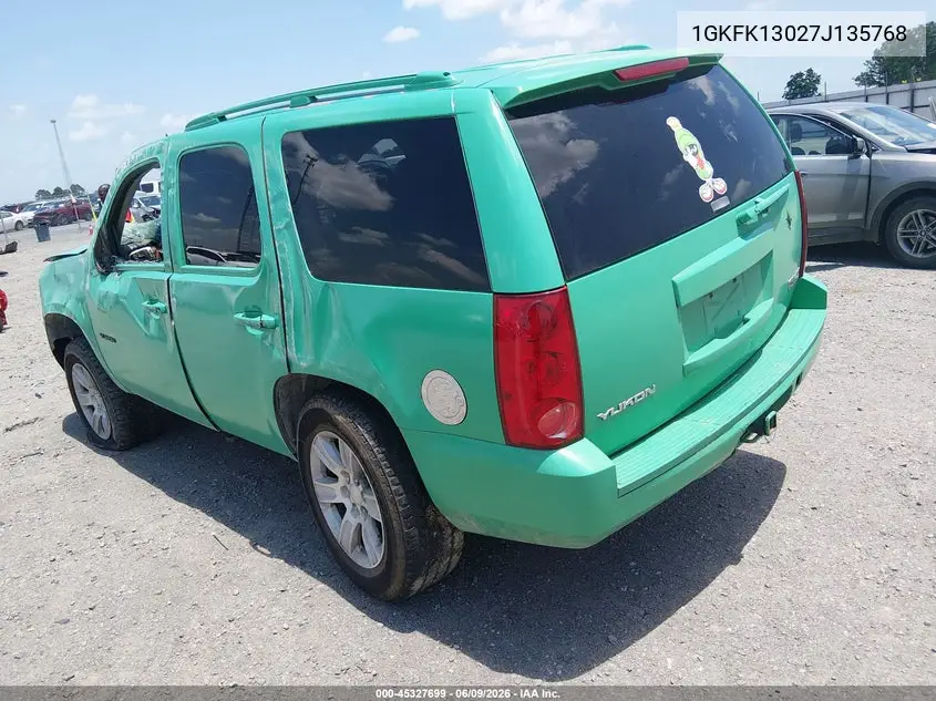 2007 GMC Yukon Slt VIN: 1GKFK13027J135768 Lot: 45327699