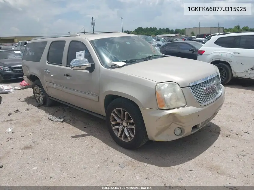 2007 GMC Yukon Xl Denali Denali VIN: 1GKFK66877J315925 Lot: 45514421