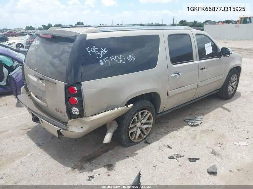 2007 GMC Yukon Xl Denali Denali VIN: 1GKFK66877J315925 Lot: 45514421