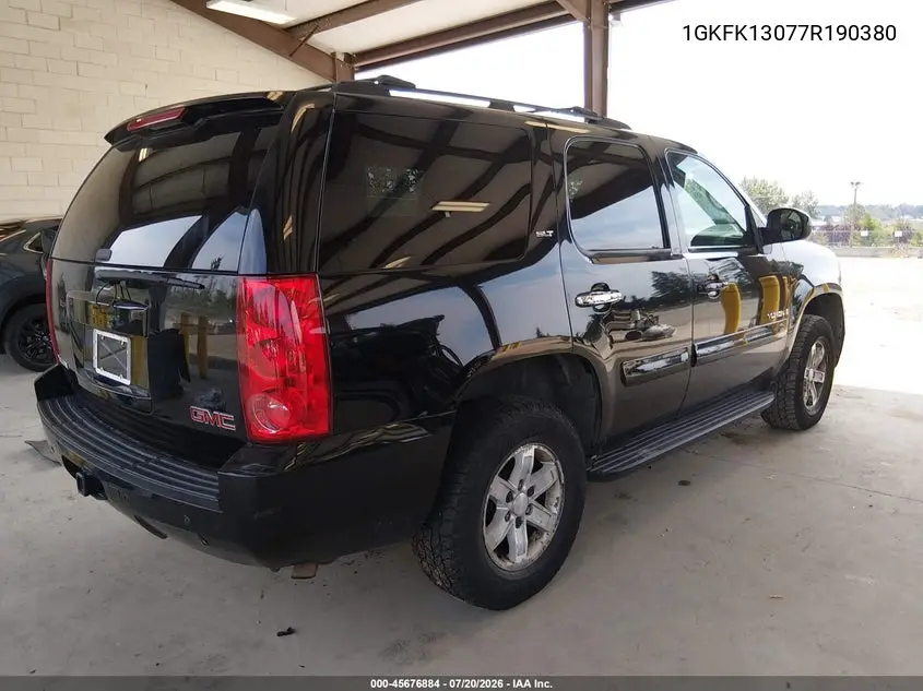 2007 GMC Yukon Slt VIN: 1GKFK13077R190380 Lot: 45676884