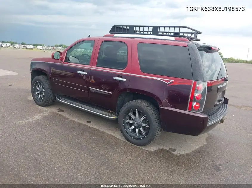 2008 GMC Yukon Denali VIN: 1GKFK638X8J198573 Lot: 45414493