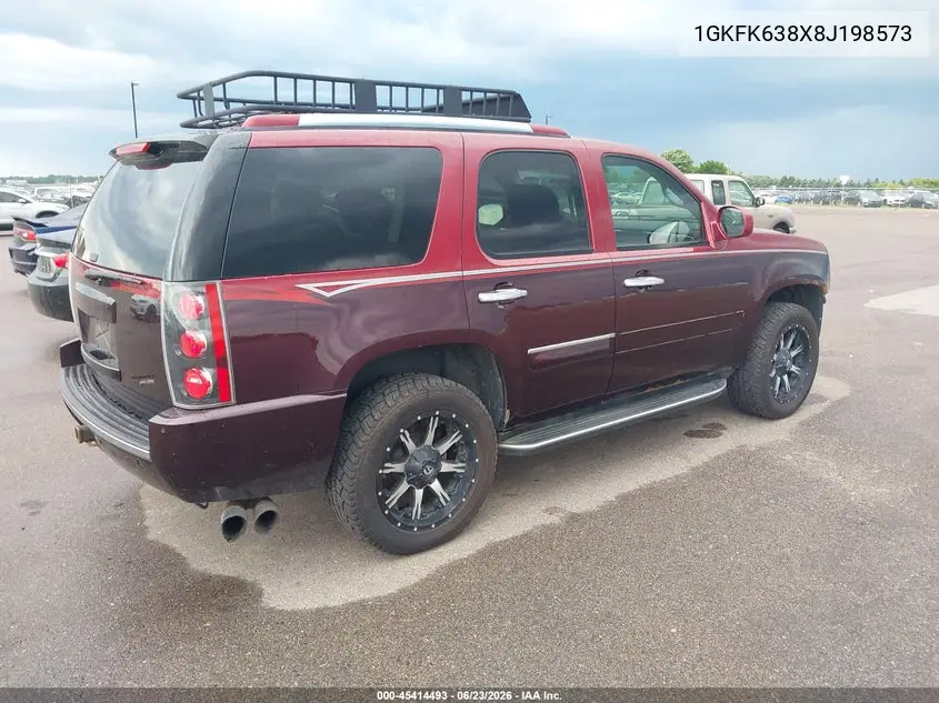 2008 GMC Yukon Denali VIN: 1GKFK638X8J198573 Lot: 45414493