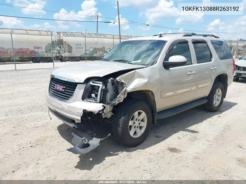 2008 GMC Yukon Slt VIN: 1GKFK13088R263192 Lot: 45649854