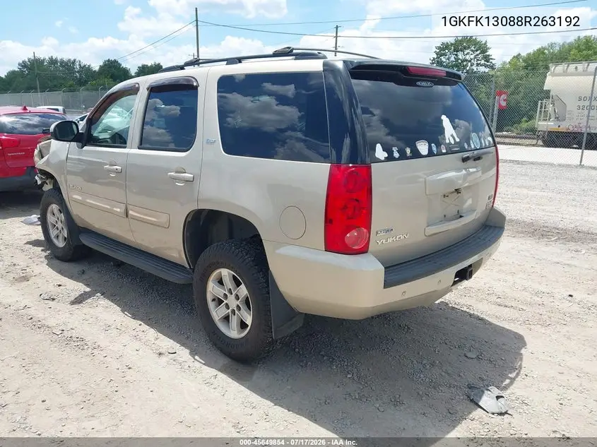 2008 GMC Yukon Slt VIN: 1GKFK13088R263192 Lot: 45649854