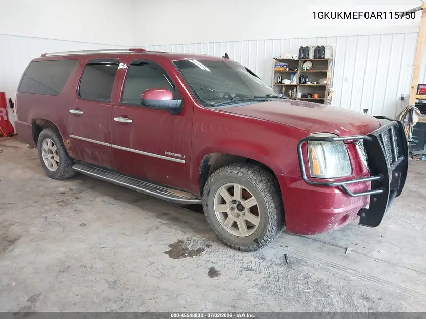 2010 GMC Yukon Xl 1500 Denali VIN: 1GKUKMEF0AR115750 Lot: 45548833